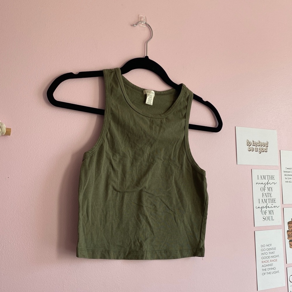Green tank top slightly cropped size small/medium